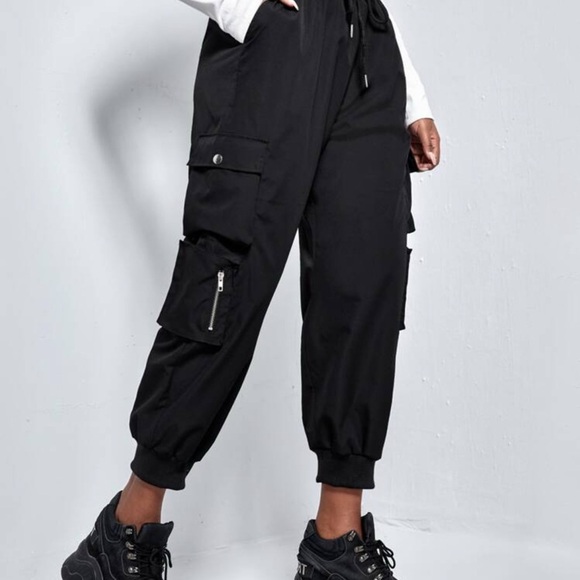 SHEIN Black Relaxed Fit Track Pants - Picture 1 of 7